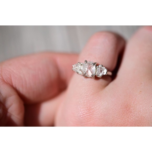 Engagement Ring, Raw Diamond Ring, Diamond Ring, uncut engagement ring, … - Picture 1 of 2